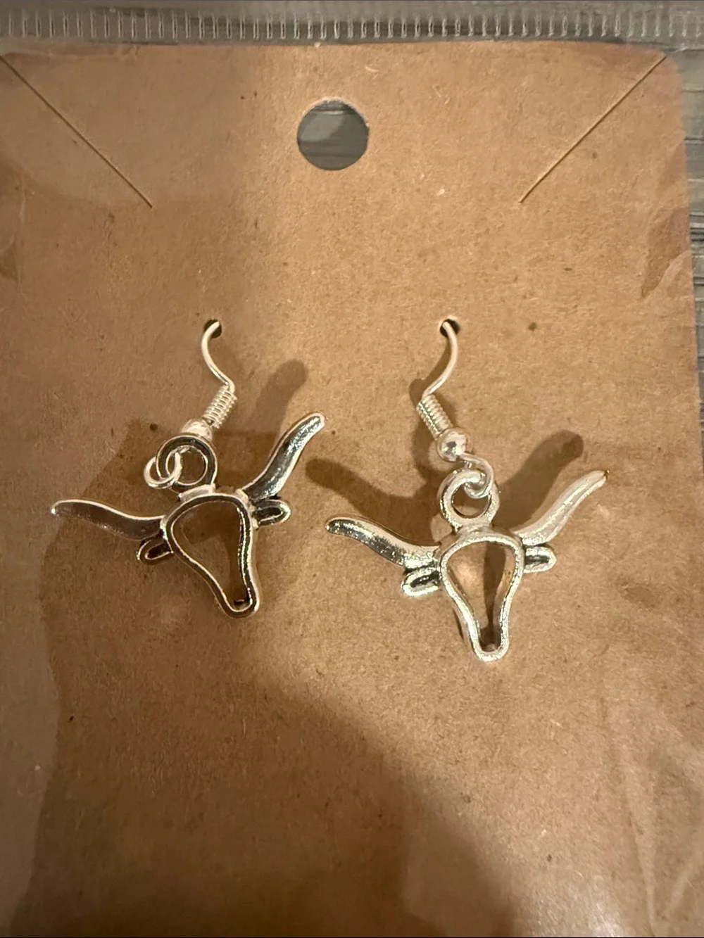 Silver Tone Longhorn Dangle Small Dangle Earrings unbranded